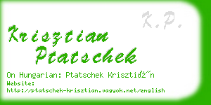 krisztian ptatschek business card